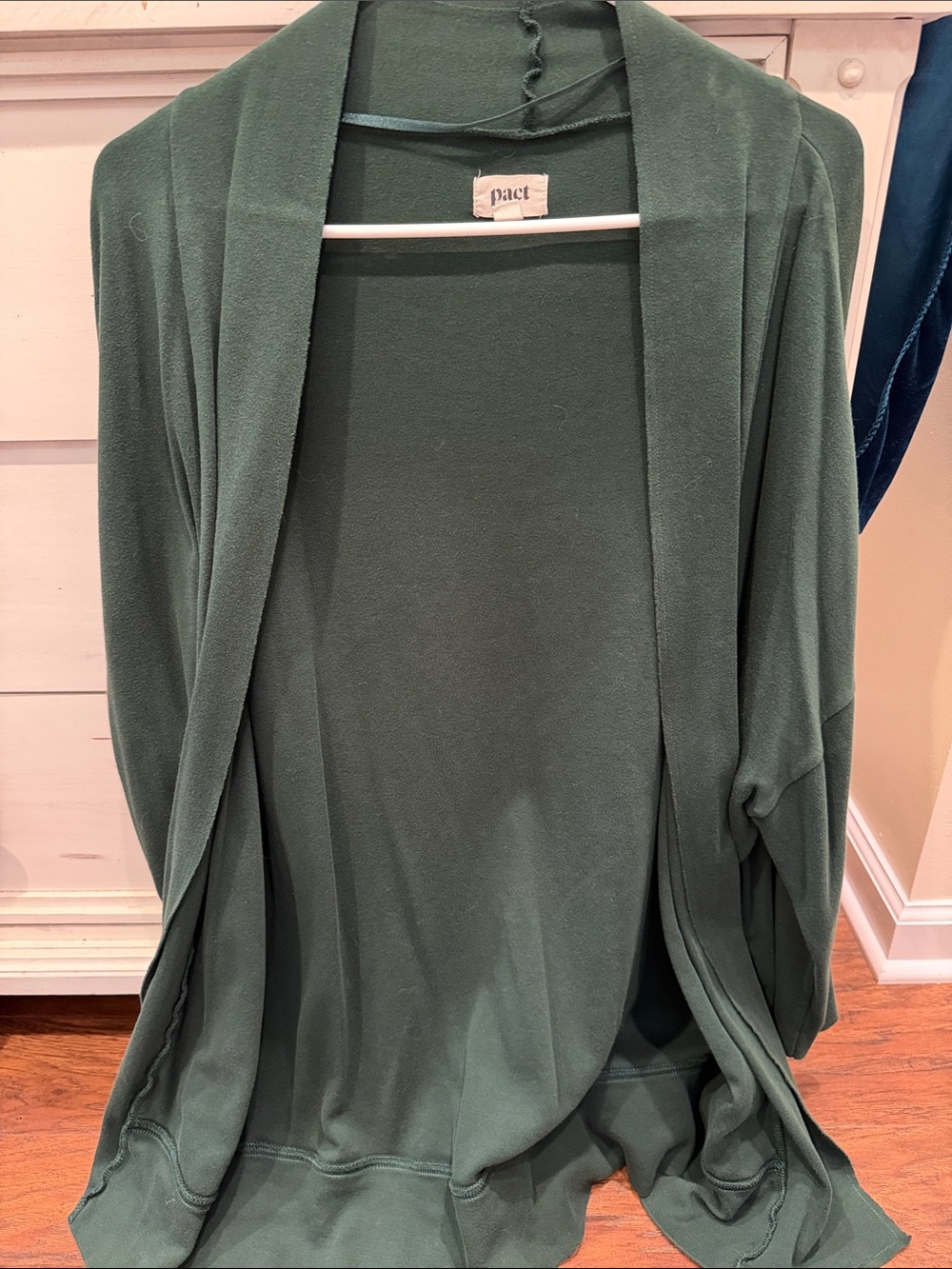 Pact Women's Airplane Open-Front Cardigan in Forest Green